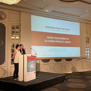 Presentation on the involvement of Patient Consultants in AIDAVA at the European Heart Network Annual Workshop 2023 in Mainz, Germany